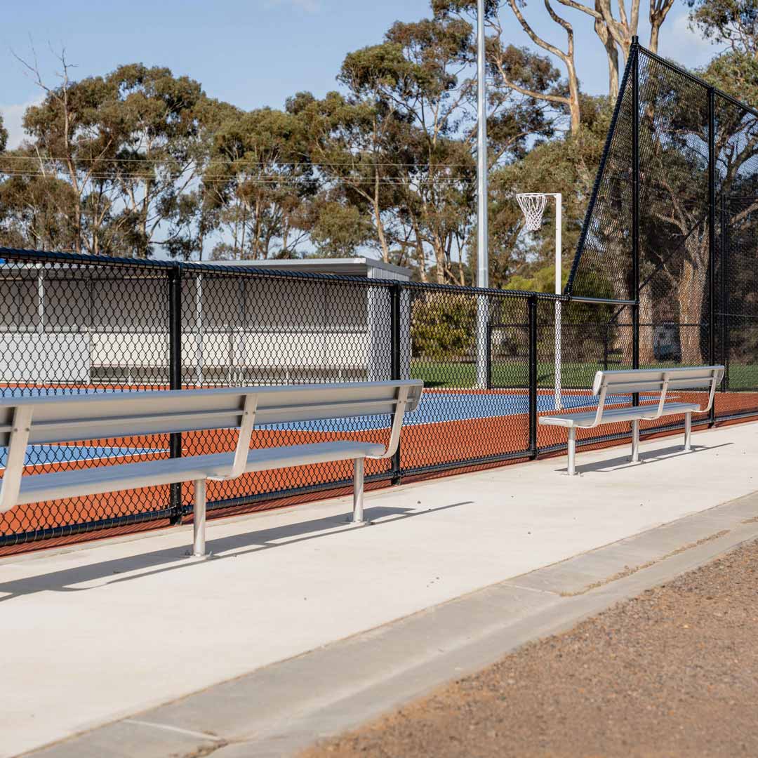 Public recreational space - seating and netball courts - by Quantum Civil, public infrastructure contractors
