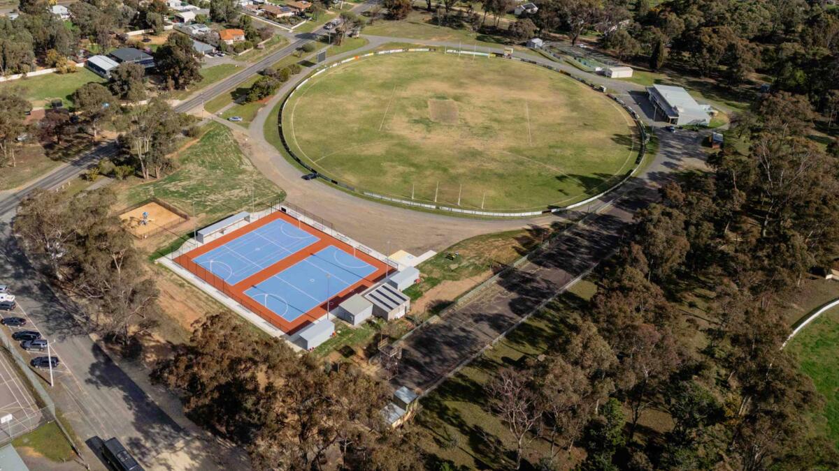 Aerial view of Public recreational space - netball courts - by Quantum Civil, public infrastructure contractors