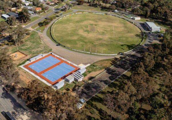 Aerial view of Public recreational space - netball courts - by Quantum Civil, public infrastructure contractors
