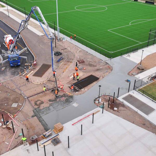 Aerial view of concreting by Quantum Civil